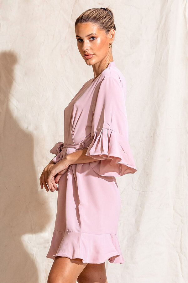 BridesmaidsOnlyRobesOliviaDustyRose8 Rose Pink Cotton Ruffle Bridesmaid Proposal Bridal Party Robes