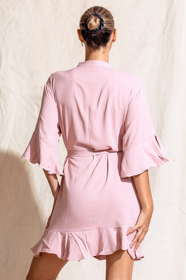 BridesmaidsOnlyRobesOliviaDustyRose9 Rose Pink Cotton Ruffle Bridesmaid Proposal Bridal Party Robes
