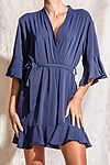 Dusty Navy Cotton Ruffle Bridesmaid Proposal Bridal Party Robes