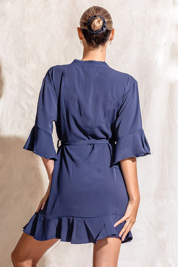 BridesmaidsOnlyRobesOliviaNavy5 Dusty Navy Cotton Ruffle Bridesmaid Proposal Bridal Party Robes