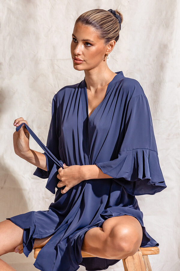 BridesmaidsOnlyRobesOliviaNavy6 Dusty Navy Cotton Ruffle Bridesmaid Proposal Bridal Party Robes