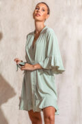Sage Green Cotton Ruffle Bridesmaid Proposal Bridal Party Robes