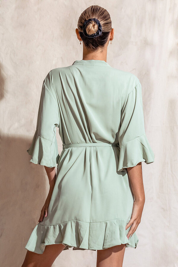 BridesmaidsOnlyRobesOliviaSage5 Sage Green Cotton Ruffle Bridesmaid Proposal Bridal Party Robes