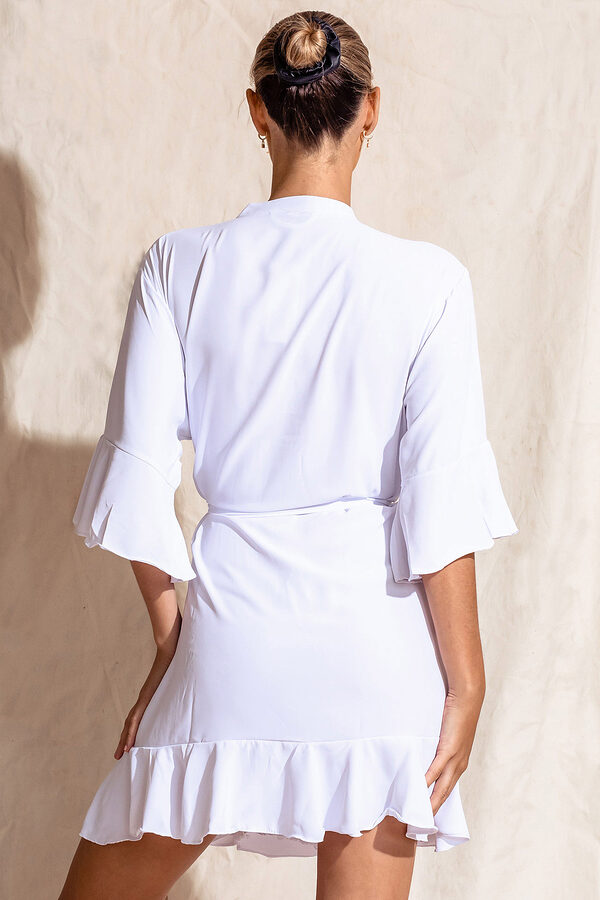 BridesmaidsOnlyRobesOliviaWhite5 White Cotton Ruffle Bridesmaid Proposal Bridal Party Robes