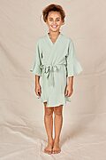 Olivia Ruffle Kids Robe Flower Girls Sage Green