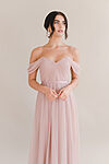 Bardot Bridesmaid Dress by TH&TH - Smoked Blush