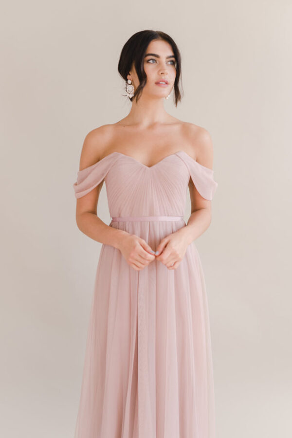 Bardot Bridesmaid Dress by TH&TH - Smoked Blush Bardot Bridesmaid Dress by TH&TH - Smoked Blush
