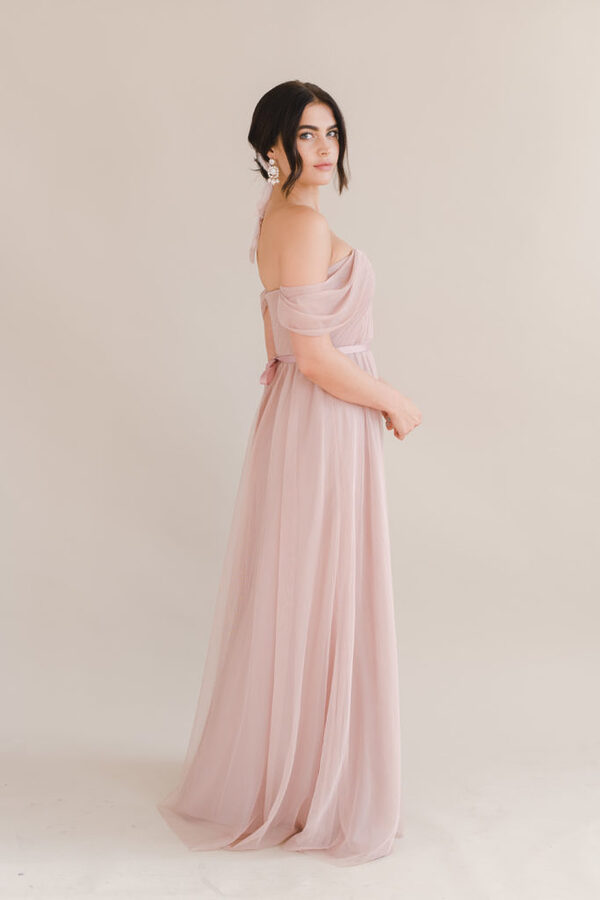 Bardot Bridesmaid Dress by TH&TH - Smoked Blush Bardot Bridesmaid Dress by TH&TH - Smoked Blush