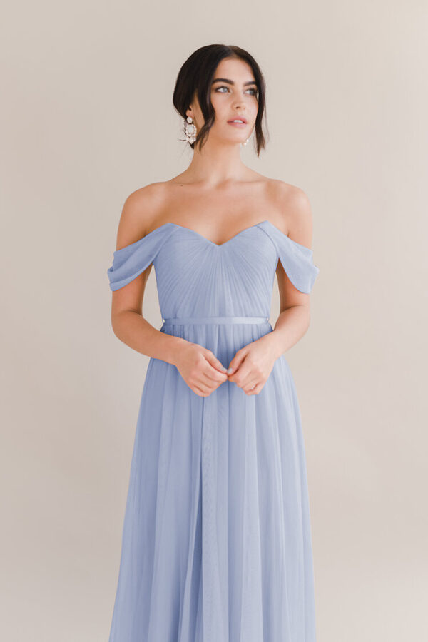 Bardot Bridesmaid Dress by TH&TH - Bluebird Bardot Bridesmaid Dress by TH&TH - Bluebird