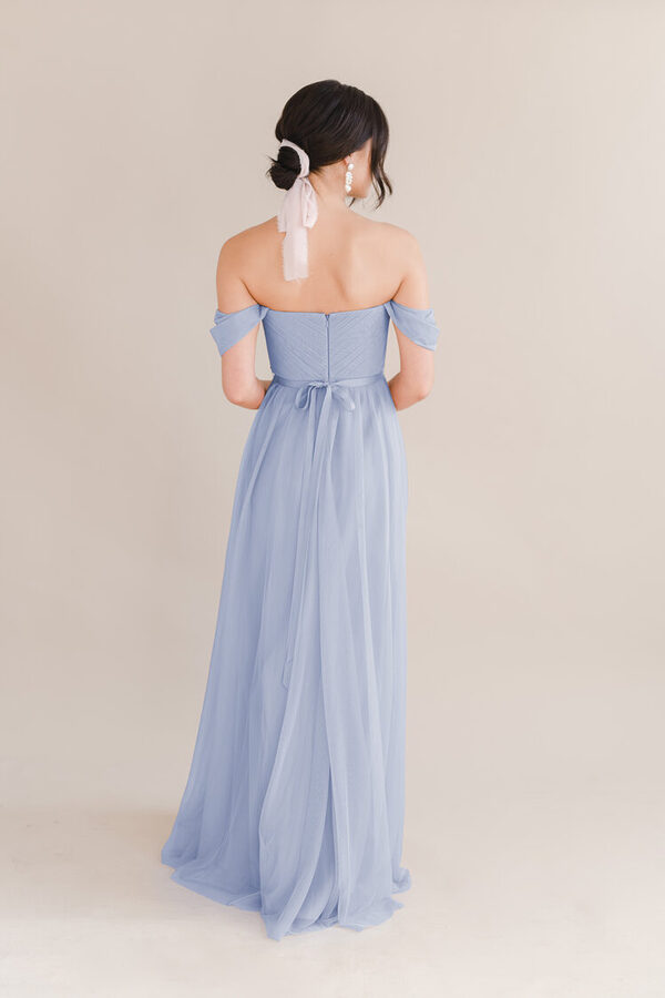 Bardot Bridesmaid Dress by TH&TH - Bluebird Bardot Bridesmaid Dress by TH&TH - Bluebird