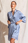 Ella Satin Lace Robe Dusty Blue Bridal Robes