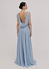 Athena Bridesmaid Dress by TH&TH – Dusty Blue - TH TH bridesmaid dress Athena in dusty blue chiffon model back view 1