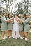 Sage Bridesmaid Robes with Lace Trim