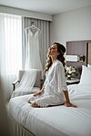 White Bridal Robes with Lace Trim