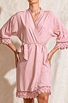 Ava Storm Matte Feather Lace Bridesmaid Robe - AvaBridesmaidsRobesBlush3