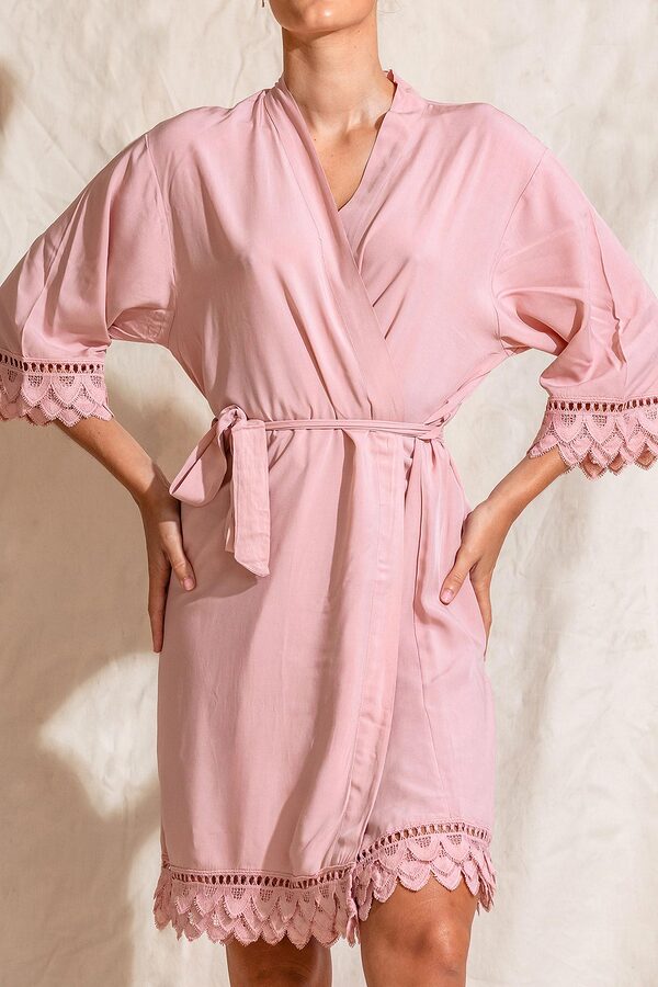 AvaBridesmaidsRobesBlush3 Ava Storm Matte Feather Lace Bridesmaid Robe - AvaBridesmaidsRobesBlush3