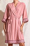Ava Storm Matte Feather Lace Bridesmaid Robe - AvaBridesmaidsRobesCoral2