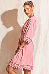 Ava Storm Matte Feather Lace Bridesmaid Robe - AvaBridesmaidsRobesDesertRose7