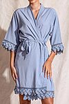 Ava Storm Matte Feather Lace Bridesmaid Robe - AvaBridesmaidsRobesDustyBlue2
