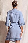 Áva Dusty Blue Matte Feather Lace Bridesmaid Robe