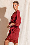 Ava Storm Matte Feather Lace Bridesmaid Robe - AvaBridesmaidsRobesPaprika7