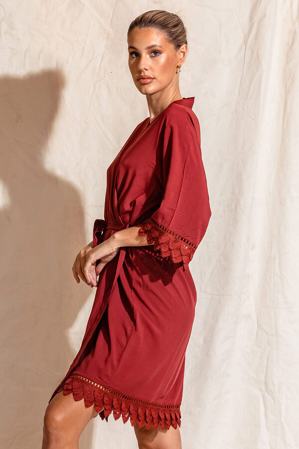 AvaBridesmaidsRobesPaprika7 Ava Storm Matte Feather Lace Bridesmaid Robe - AvaBridesmaidsRobesPaprika7