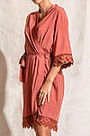 Ava Storm Matte Feather Lace Bridesmaid Robe - AvaBridesmaidsRobesRust2
