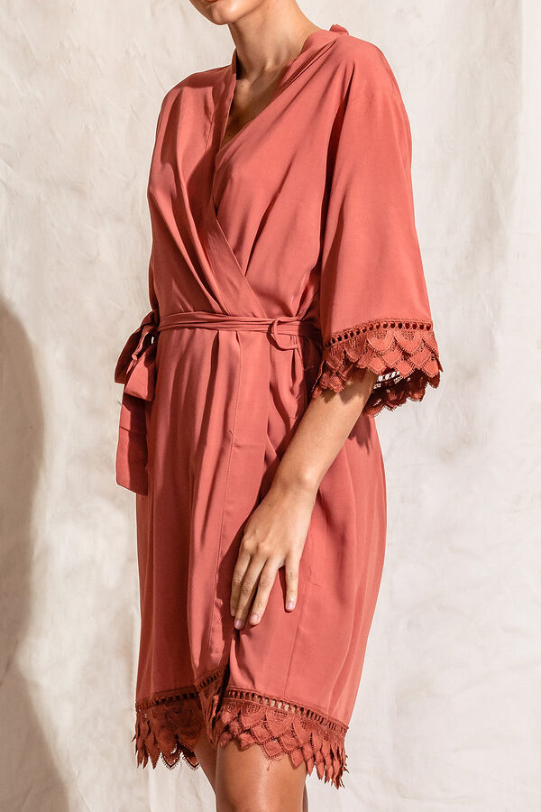 AvaBridesmaidsRobesRust2 Ava Storm Matte Feather Lace Bridesmaid Robe - AvaBridesmaidsRobesRust2
