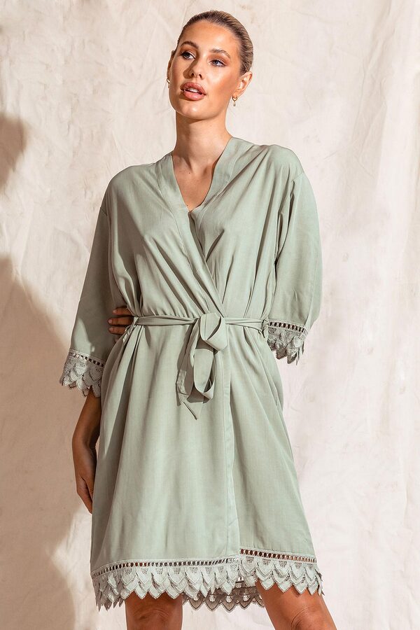 AvaBridesmaidsRobesSage2 Ava Storm Matte Feather Lace Bridesmaid Robe - AvaBridesmaidsRobesSage2