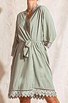 Ava Storm Matte Feather Lace Bridesmaid Robe - AvaBridesmaidsRobesSage3