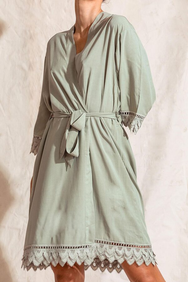 AvaBridesmaidsRobesSage3 Ava Storm Matte Feather Lace Bridesmaid Robe - AvaBridesmaidsRobesSage3