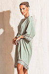 Ava Storm Matte Feather Lace Bridesmaid Robe - AvaBridesmaidsRobesSage4