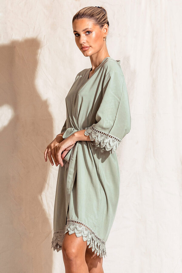 AvaBridesmaidsRobesSage4 Ava Storm Matte Feather Lace Bridesmaid Robe - AvaBridesmaidsRobesSage4