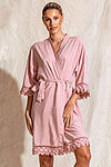 Áva Blush Pink Matte Feather Lace Bridesmaid Robe