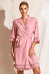 Áva Desert Rose Matte Feather Lace Bridesmaid Robe