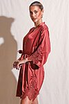 Burnt Orange Satin Bridesmaid Robe with Lace Trim Bridesmaid Gift