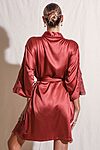Burnt Orange Satin Bridesmaid Robe with Lace Trim Bridesmaid Gift