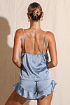 Madison Dusty Blue Satin Cami Bridesmaid Pyjamas