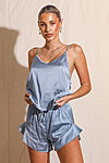 Madison Dusty Blue Satin Cami Bridesmaid Pyjamas