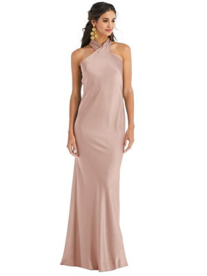 Imogen Satin Bridesmaids Dress in Blush Pink