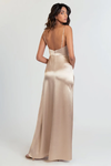 Chase Satin Bridesmaids Dress Pale Gold back