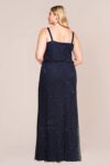 Gatsby Beaded Navy Blue Plus Size Bridesmaid Dress By Adrianna Papell