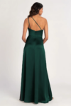 Jensen Satin Bridesmaids Dress Emerald Green back