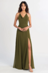 Lissa Bridesmaids Dress in Olive Green