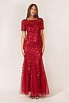 Amelia Burgundy Red Bridesmaid Dress Tulle Sequin