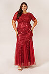 Amelia Burgundy Red Bridesmaid Dress Tulle Sequin