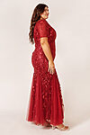Amelia Burgundy Red Bridesmaid Dress Tulle Sequin