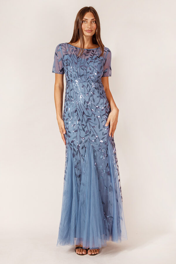 AmeliaBridesmaidDressDustyBlueTulle Amelia Dusty Blue Bridesmaid Dress Tulle Sequin