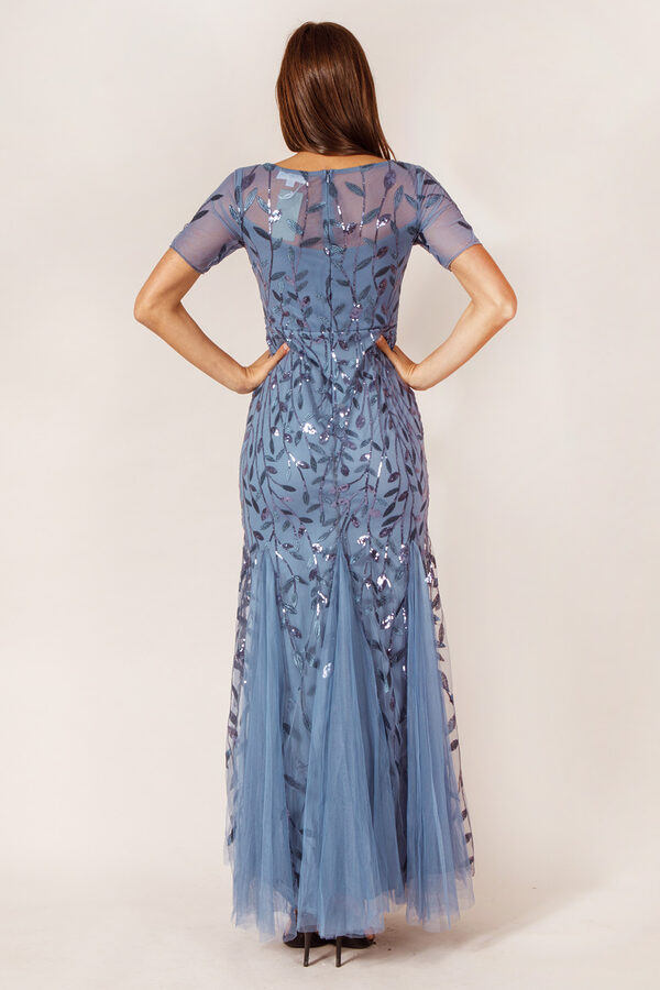 AmeliaBridesmaidDressDustyBlueTulle4 Amelia Dusty Blue Bridesmaid Dress Tulle Sequin