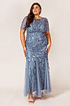 Amelia Dusty Blue Bridesmaid Dress Tulle Sequin